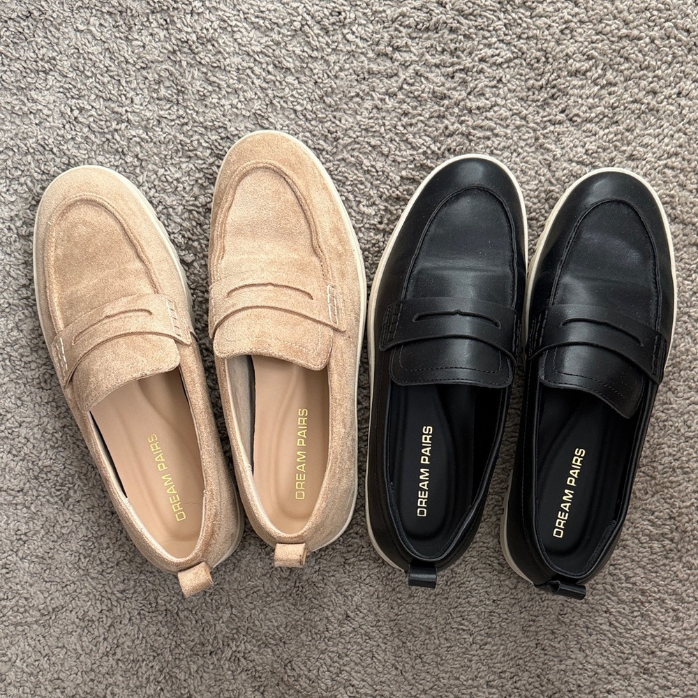 Dream Pairs Women’s Loafers - Black and Beige